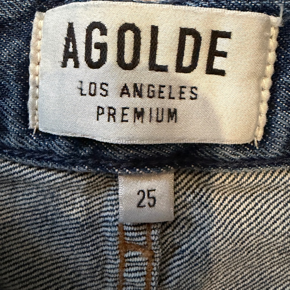 Agolde Straight Leg Jeans in Medium Blue - Picture 8 of 11
